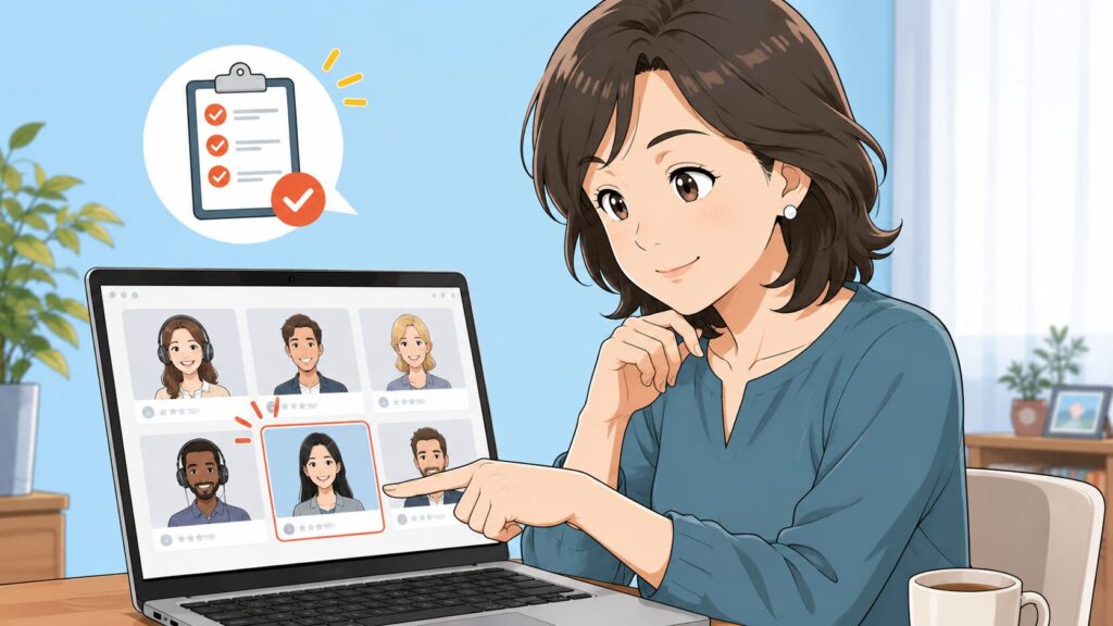 講師を選んで予約する50代女性