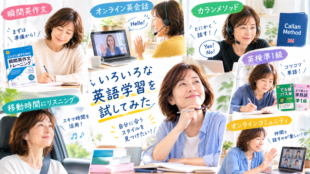 いろんな英語学習を試している50代女性